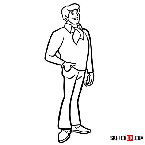 A Black And White Drawing Of A Man Standing With His Hands In His Pockets