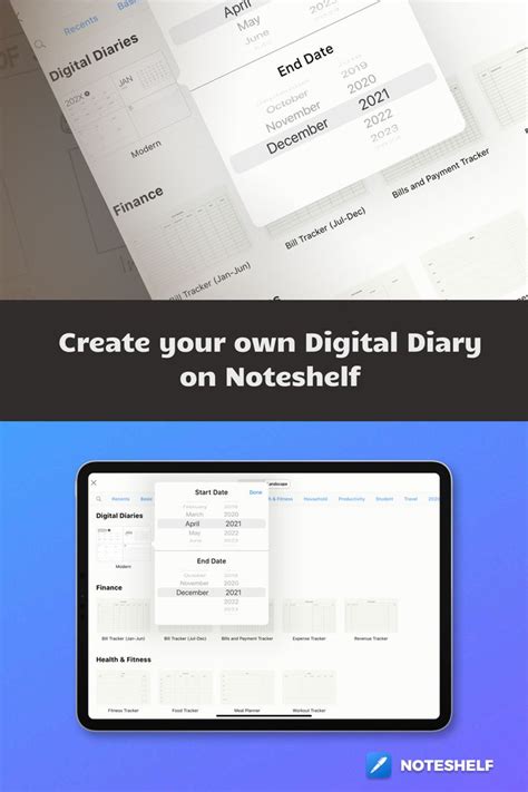 Create Your Own Digital Diary On Noteshelf In 2021 Digital Diary