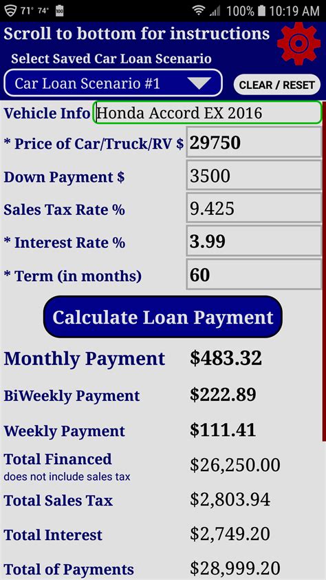Auto Car Truck Rv Loan Payment Calculator Proappstore For