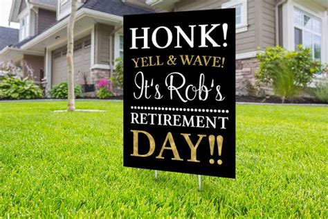 Retirement Lawn Sign Design Digital File Only Yard Sign Retirement
