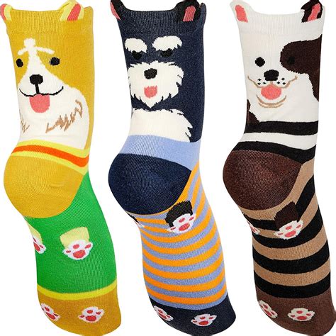 3 Pairs Women Animal Sock Cute Funny Cotton Socks For Ladies And Girls