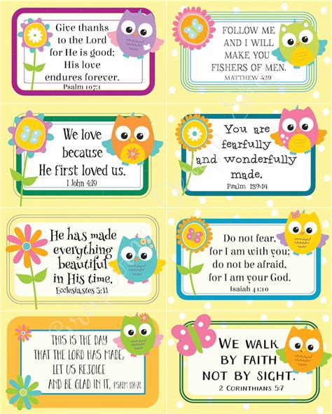Bible Verse Memory Cards For Kids