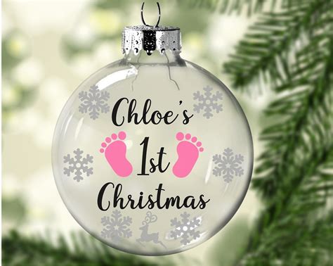 Floating Baby S St Christmas Personalized Ornament Etsy Baby S St