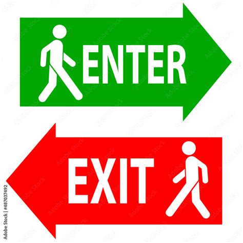 Enter And Exit Sign For Public Awareness Stock Vector Adobe Stock
