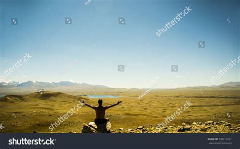 Moment Loneliness Man Sit On Peak Stock Photo 738713221 Shutterstock