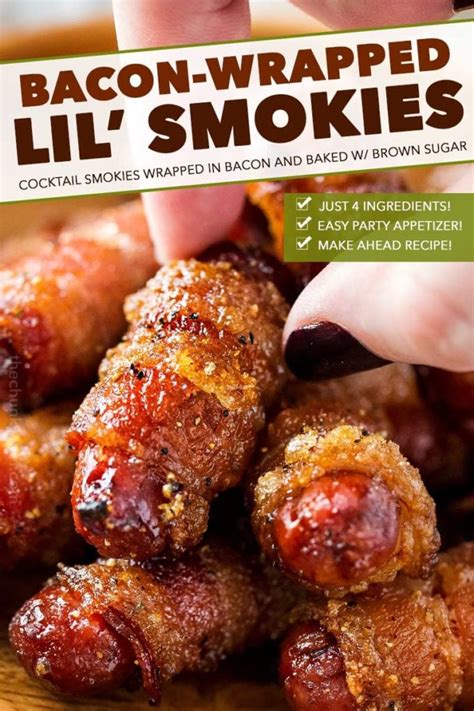 Bacon Wrapped Little Smokies Sweet And Spicy The Chunky Chef