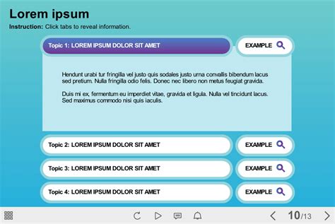 Accordion Over Blue Background — Storyline Template Elearningchips