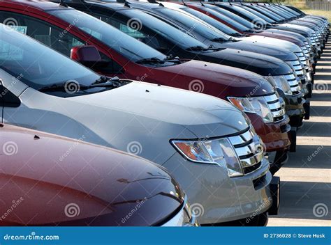 Cars In New Car Lot Stock Photo Image Of Trade Lease 2736028