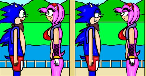 Sonic Boom Sonic With Bikini Amy Rose By Jmm By Cvgwjames On Deviantart