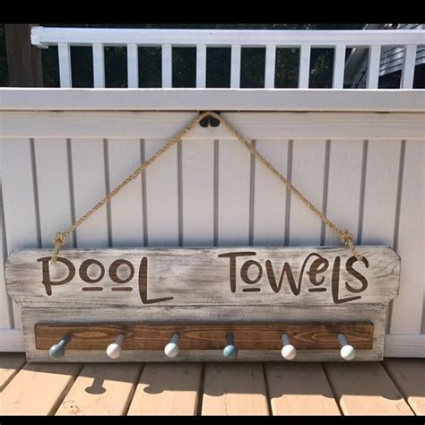 Custom Pool Sign Pool Towel Holder Pool Sign Pool Towel Etsy Pool