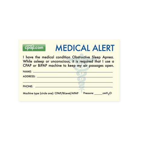 With the advancing technology, everyone prefers being handy with everything that takes up less space and. CPAP.com - CPAP.com Sleep Apnea Medical Alert Wallet Card