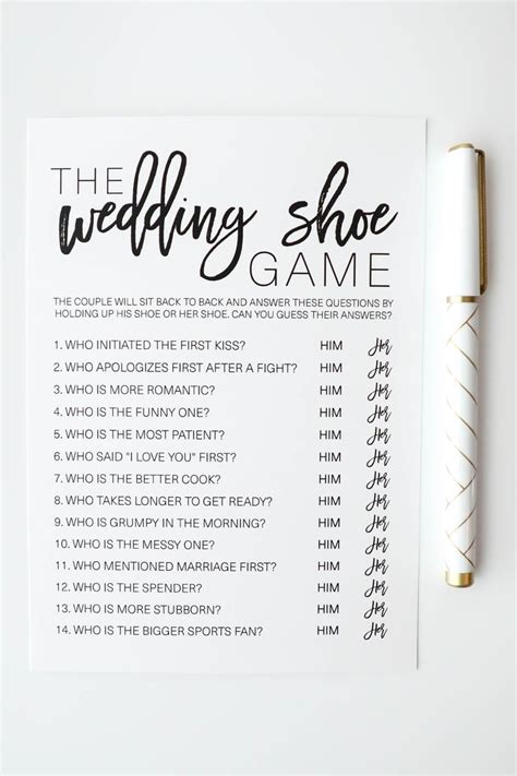 Wedding Shoe Bridal Shower Game Wedding Shoe Game Bridal Etsy Bridal Shower Games Bridal
