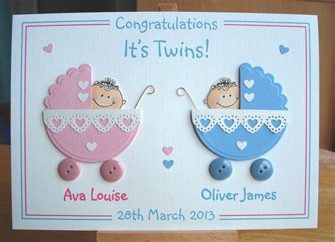 Congratulations Twins New Baby Card New Twins Card Etsy