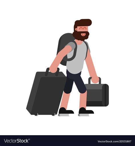 Man With Traveling Bags Royalty Free Vector Image