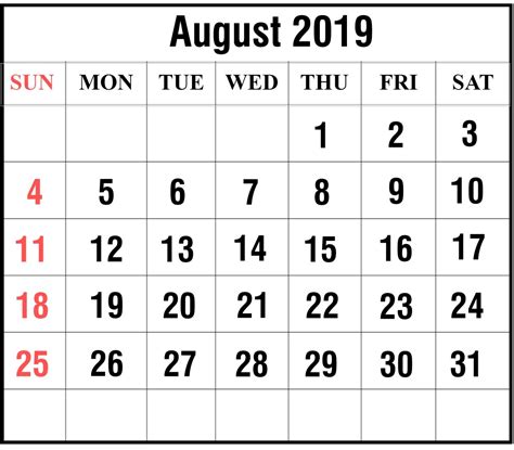 How To Schedule Your Month With August 2019 Printable Calendar How To