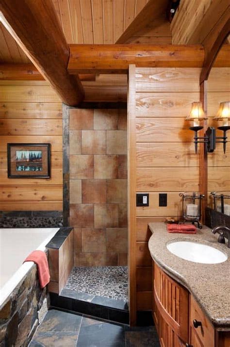 42 Mountain Home Master Bathroom Design Ideas Log Homes Cabin