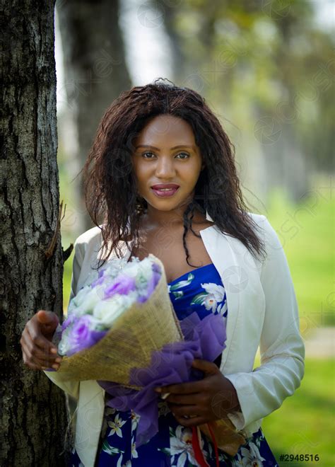 Portrait Of Afro American Women Posing At Outdoor Stock Photo 2948516