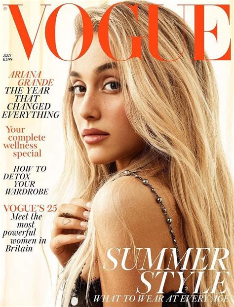 British Vogue Uk Magazine July 2018 Ariana Grande Cover And Feature De