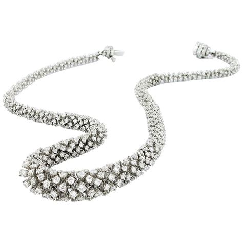 Diamond Necklace In White Gold 18k For Sale At 1stdibs