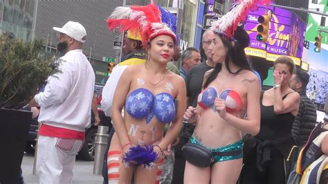 New York City Bodypainting On Times Square K Youtube