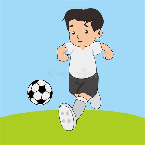 Illustration Graphic Vector Of Boy Playing Football Cute Boy Playing