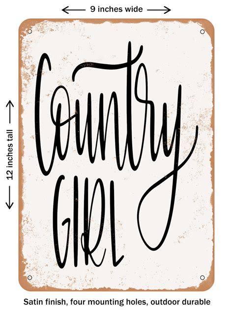 DECORATIVE METAL SIGN Country Girl Vintage Rusty Look Michaels