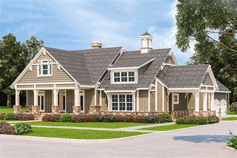 Plan 55209br 3 Bed Craftsman Home Plan With Side Porch Options