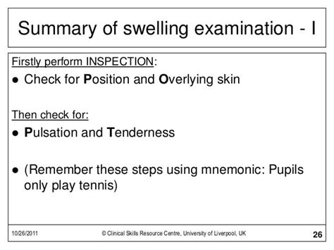 Examination Of A Swelling