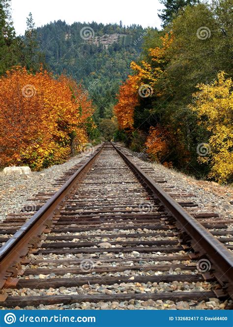 Fall Colors Train Tracks Stock Image Image Of Railway 132682417