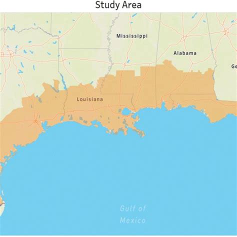 The Study Area In The Us Gulf Coast Region Download Scientific Diagram