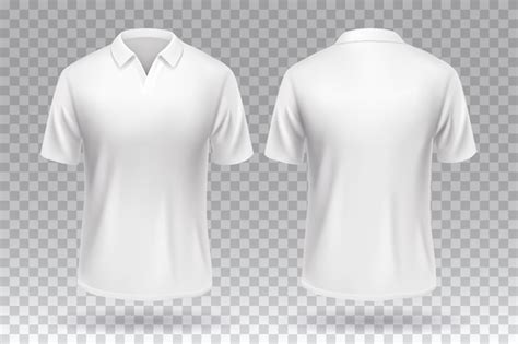흰색 Tshirt 앞면과 뒷면 프리미엄 벡터