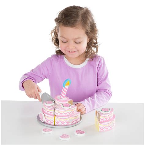Melissa And Doug Triple Layer Party Cake Wooden Play Food Party Cakes