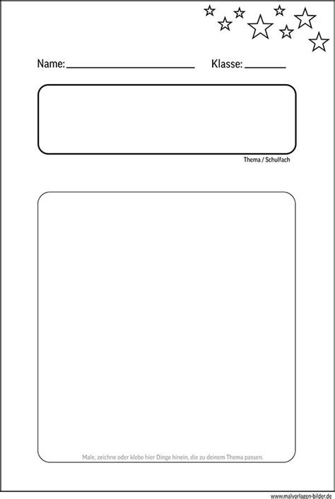 Deckblatt Vorlage für die Schule - kostenlos | Deckblatt vorlage, Deckblatt schule, Schule