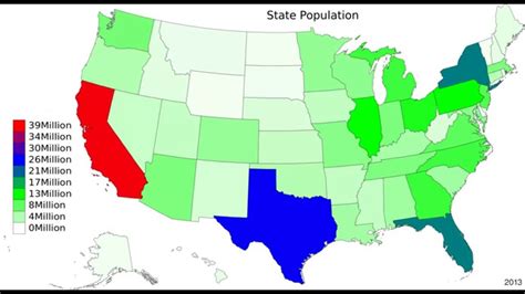Some of the major cities in the united. US State Population Map - 1958 - 2014 - YouTube