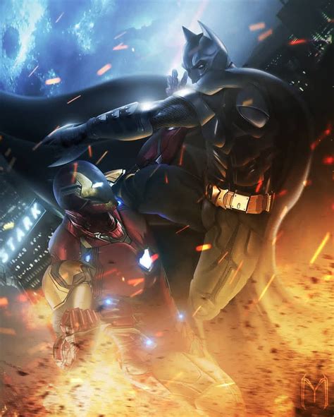PLACE YOUR BETS IRON MAN VS BATMAN Art By Ultraraw26