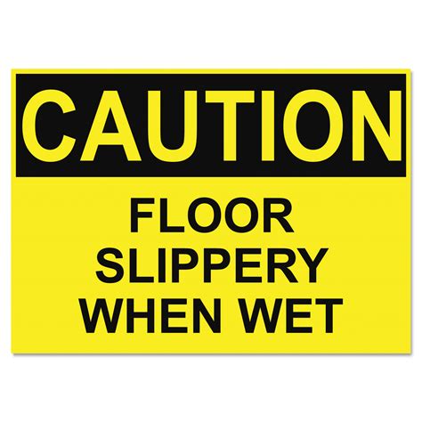 Osha Safety Signs Caution Slippery When Wet Yellowblack 10 X 14 Pacific Ink