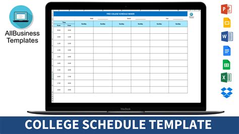 Free College Schedule Maker | Templates at allbusinesstemplates.com
