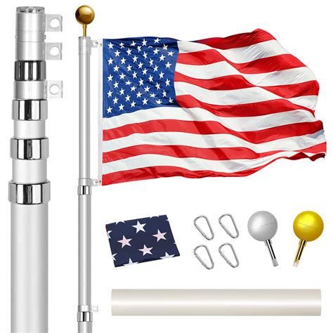 Buy Gientan 20ft Telescopic Flag Pole Extra Thick Heavy Duty Aluminum