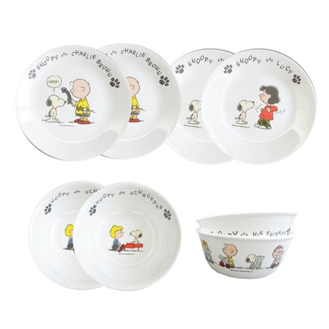 8 Pc Corelle Peanuts Snoopy Dinnerware Set Snpy Only