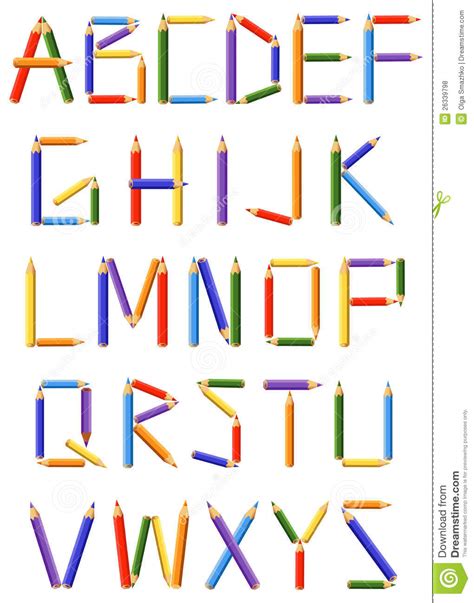 The first letters that differ between two texts decide which one of them should come . Alphabetical Color - Pencils Royalty Free Stock Photos ...
