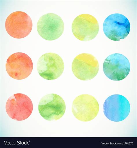 Watercolor Circle Design Elements Vector Image On