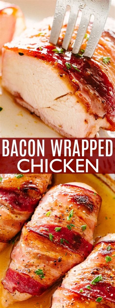 Maple Glazed Bacon Wrapped Chicken Breasts Sweet Savory Juicy And