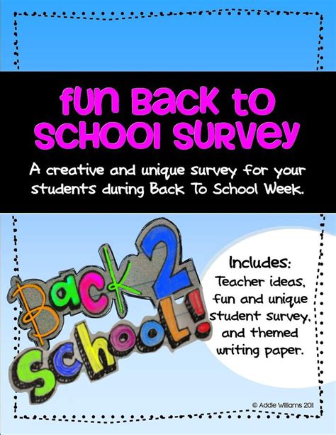 Addie Education Teacher Talk Fun Back To School Student Survey