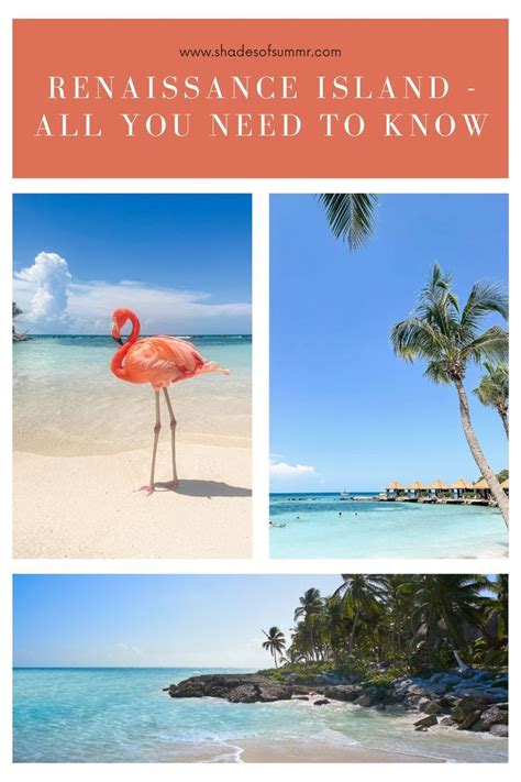 Collage Of Pictures From Renaissance Island And Flamingo Beach In Aruba