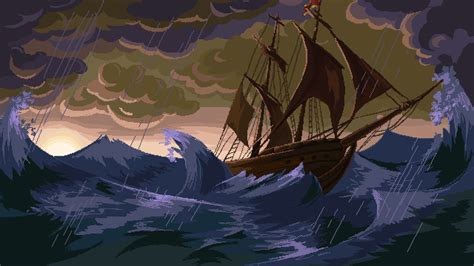 Home of the world's largest pixel art community. pixels, Pixel art, Ship, Sea, Waves, Storm, Rain, Clouds Wallpapers HD / Desktop and Mobile ...