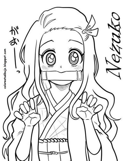 Nezuko Kamado para colorear - COLOREA TUS DIBUJOS