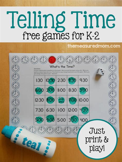 Telling Time Games For K 2 The Measured Mom
