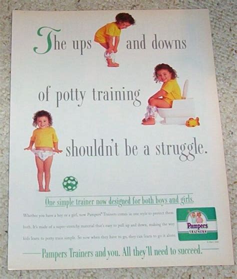 1995 Ad Page Pampers Trainers Diaper Baby Training Pants Girl Print