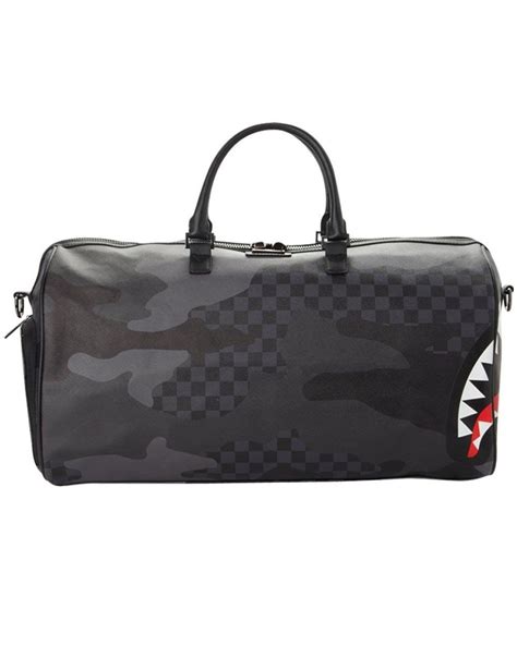 Sprayground Leather 3am Limited Edition Duffle Bag In Black For Men