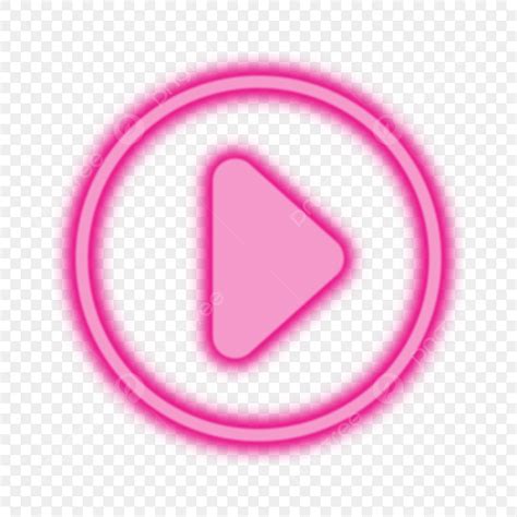 Play Button Clipart Transparent Background Pink Neon Play Button Icon